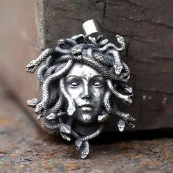 New 316L Stainless Steel Men's Medusa Pendant Necklace Vintage Snake Animal Accessories Party Gift free shipping