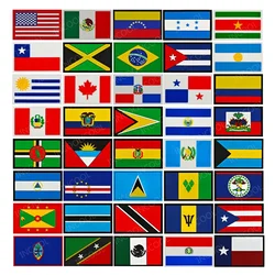 Americas Flags PVC Patches United States Canada Mexico Chile Brazil Peru Ecuador Argentina Belize Bolivia Rubber Flag Patch