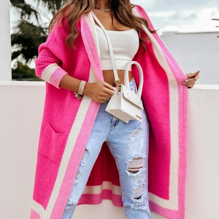 Autumn Winter Cardigan Thick Hooded Knit Sweater Women Spring Sweater Knitted Maxi Soft Loose Coat Long Jacket Cardigan Jumpers