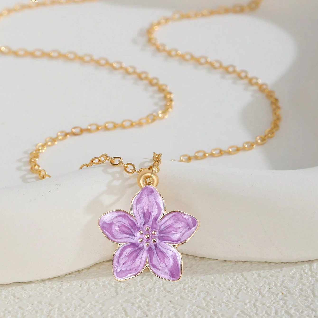 جديد زهر الكرز الكورية اليابانية البرسيم زهرة قلادة قلادة للنساء الطازجة تنوعا رائعة هدية جديدة قلادة #6