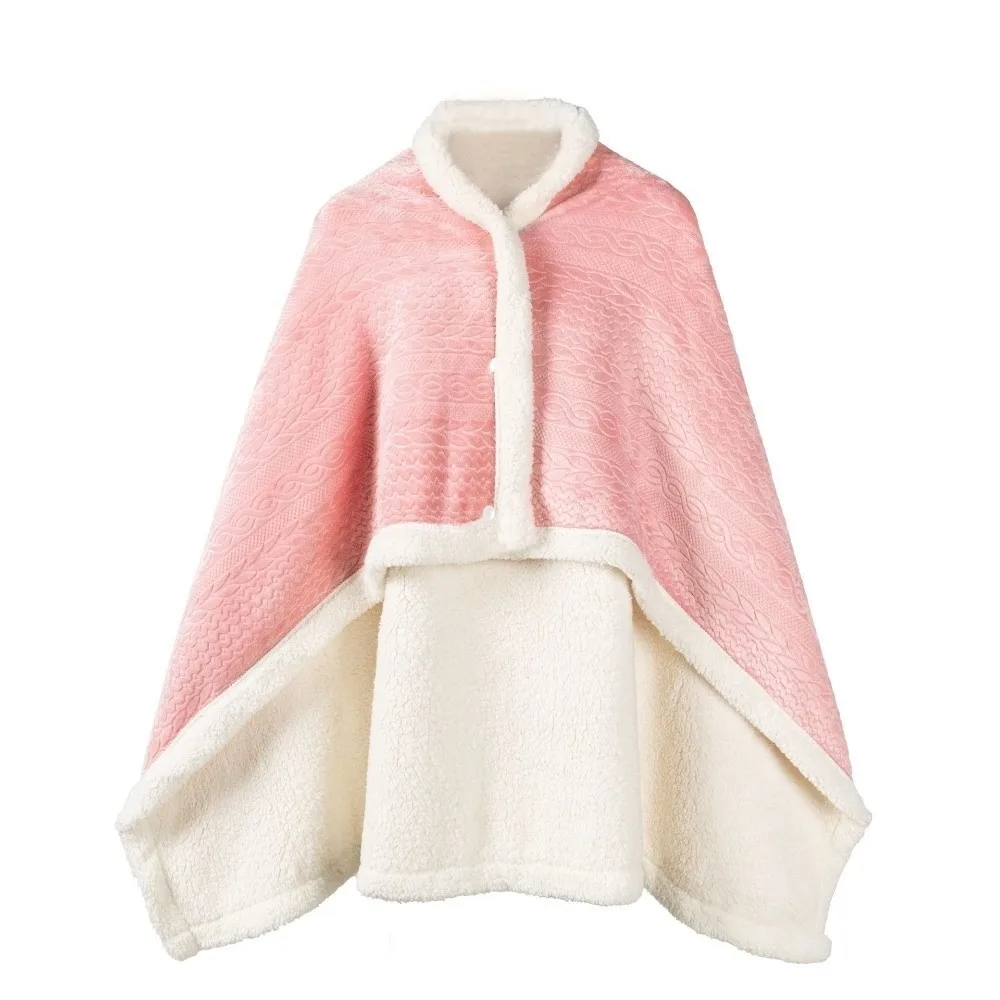 

Двухслойное фланелевое одеяло в стиле ретро, утепленная шаль с пуговицами, теплая шаль, теплый плащ, женский зимний шарф