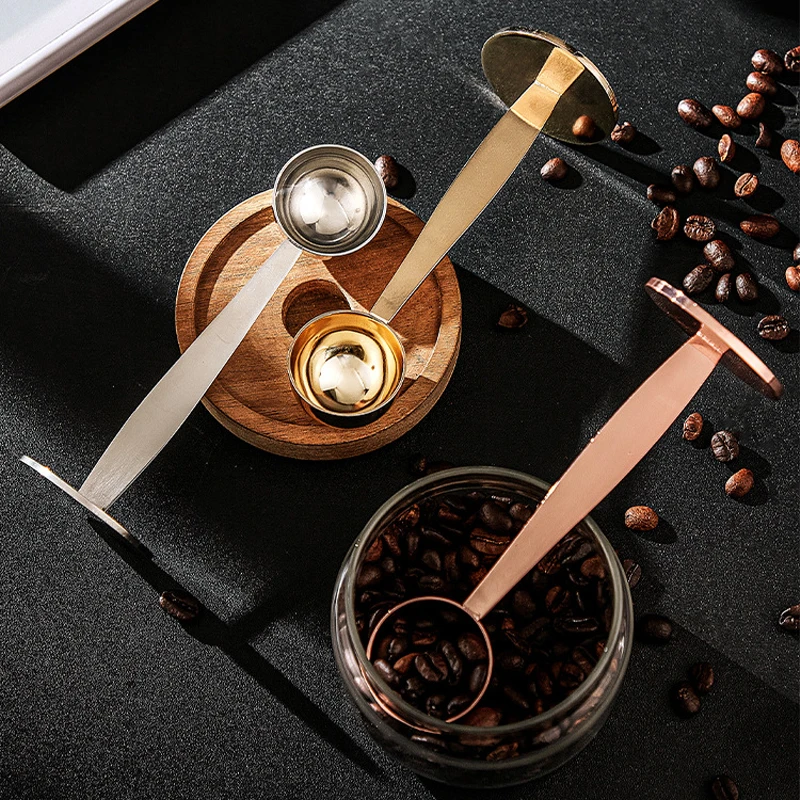 

Stainless Steel Coffee Tamper With Measuring Spoon Coffee Powder Press Dual-use Barista Tamper Tool Coffee Machine Accessories