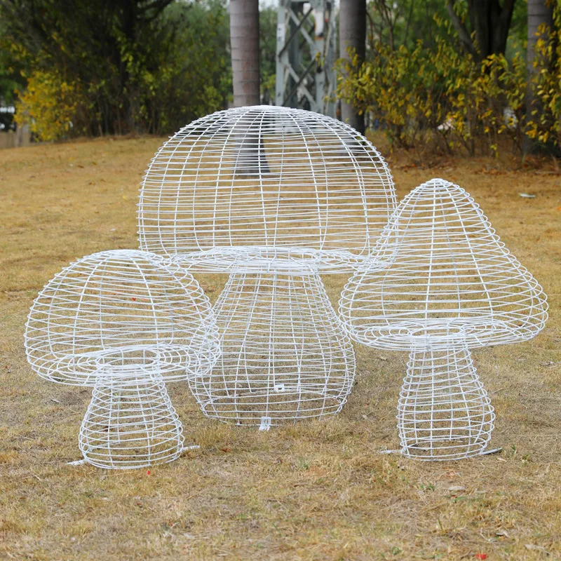 Iron hollow mushroom snail shape outdoor creative landscape sculpture real estate community park green space decoration