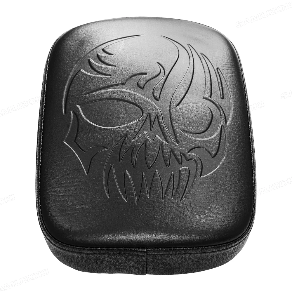 Black Rear Passenger Cushion 8 Suction Cups Pillion Pad Seat For Harley Dyna Sportster Softail Touring XL 883 1200