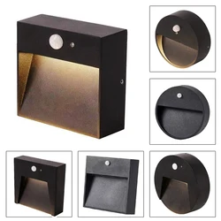 SANDIY Outside Stair Light Motion Sensor External Wall Sconce Lamp 12v Balcony Light 220v 110v Yard Garden Lighting Fixture IP65