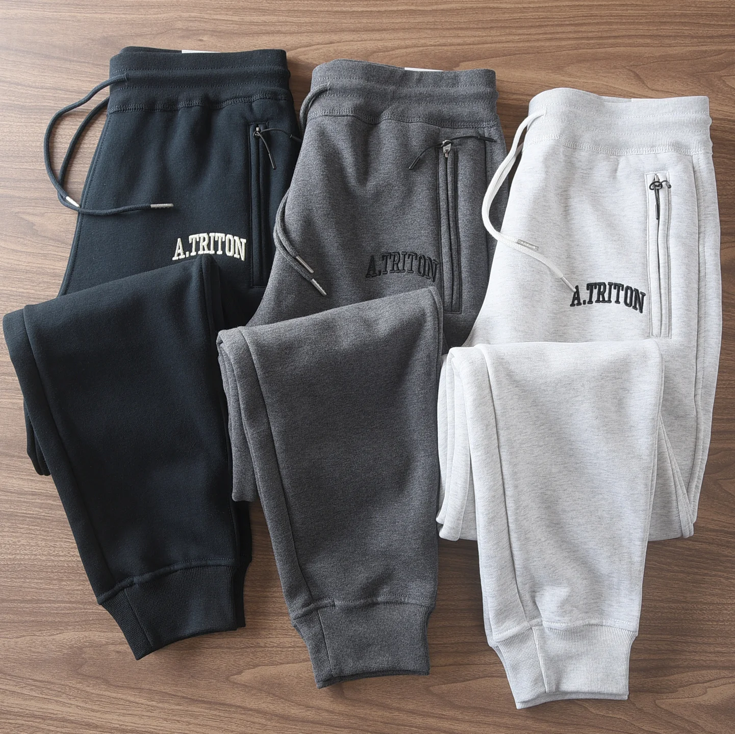 

Autumn Winter American Retro Heavyweight Velvet Sweatpants Men's Fashion Pure Cotton Drawstring Sport Casual Ankle-tied Pants
