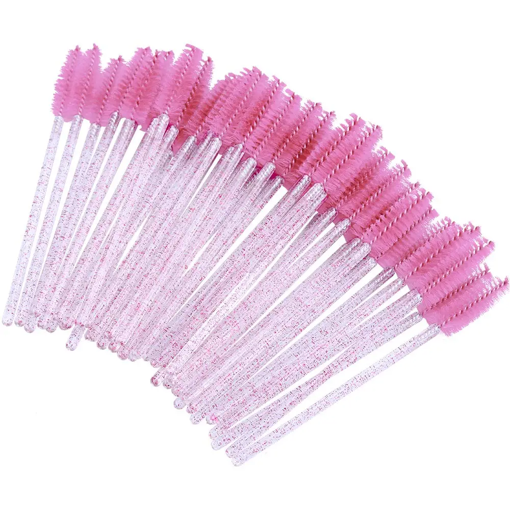 100PCS Eyelash Mascara Brushes Disposable Lash Crystal Eyelash Brush Makeup Kits for Eyelash Extensions and Eyebrow Brush