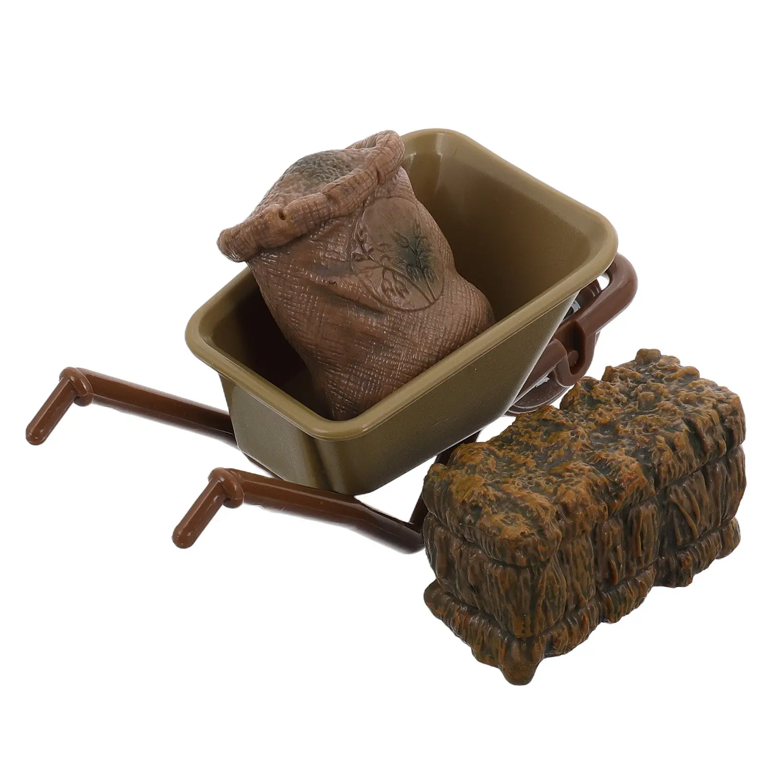 

Набор миниатюрных фермерских инструментов: реалистичная тележка для микроландшафта, имитация сена, оборудование для декора сцен в кукольном домике