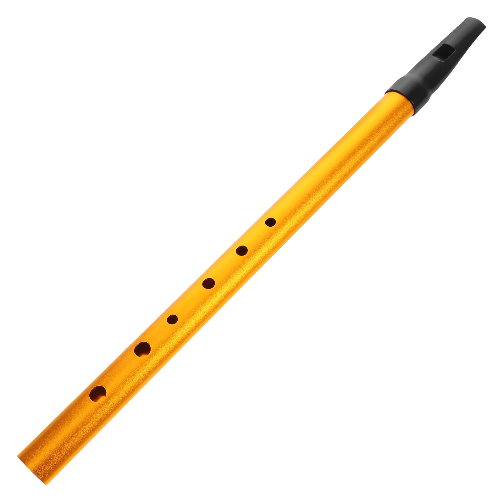 

Beginner Recorder Black Whistle with Lanyard Aluminum Alloy 6-hole Clarke Tinwhistle