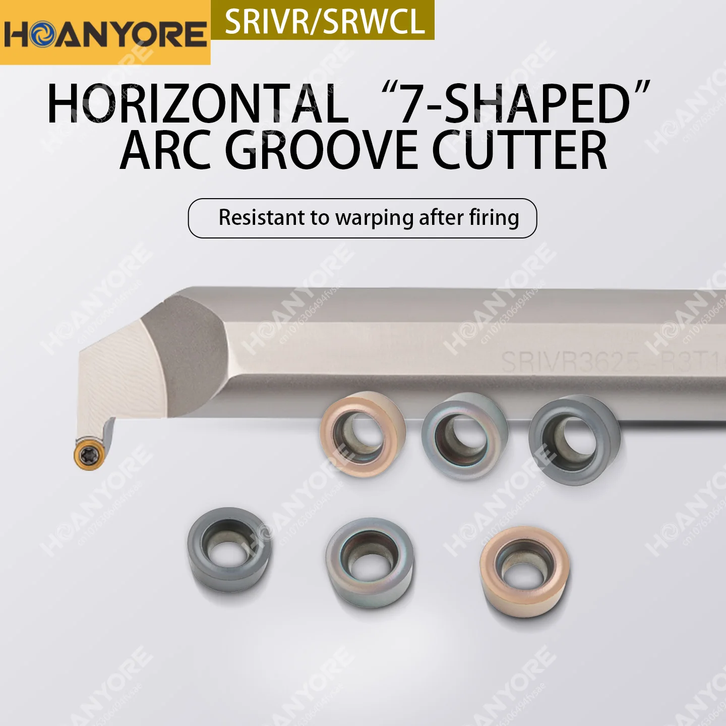 

Horizontal “7”-shaped extended groove cutter with curved shank (SRWCL/SRIVR) for horizontal cutting, deep cutting, and severing