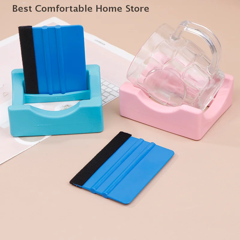 

Противоскользящий силиконовый держатель для стеклянной чашки с встроенным слотом, держатель для стакана для бутылок, наклейки для рукоделия, подставка для стакана