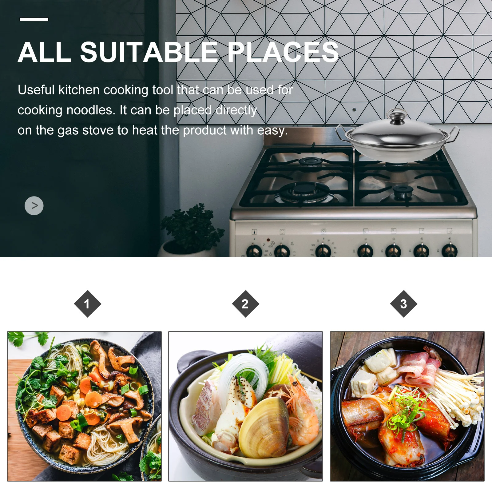 

1Set Stainless Steel Anti-Spill Lid Pot Double Handle Cooking Tool Hot Pot Kitchen Cookware Energy Saving Fast Heat