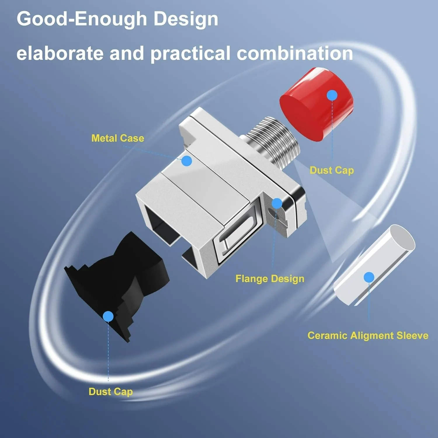6-Pack SC to FC Fiber Optic Coupler with Flange - Simplex UPC SM/MM Metal Hybrid Fiber Optic Adapter 3