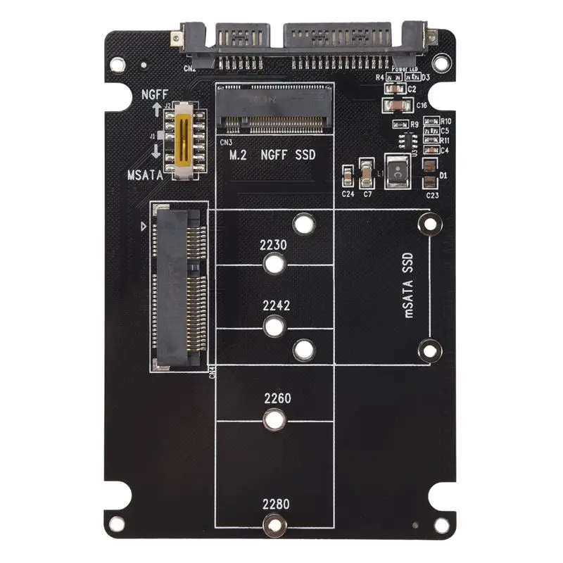 M.2 NGFF Or MSATA To SATA 3.0 Adapter USB 3.0 To 2.5 SATA Hard Disk 2 In 1 Converter Reader Card With Cable For PC Laptop