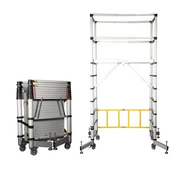New Design Adjustable Platform Height Easy to Transportation and Storage Telescopic Folding Aluminium Scaffolding