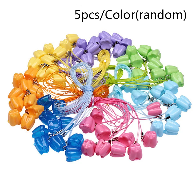 C 5pcs/set new Baby Milk Teeth Storage Box Plastic False Teeth Organizer Case