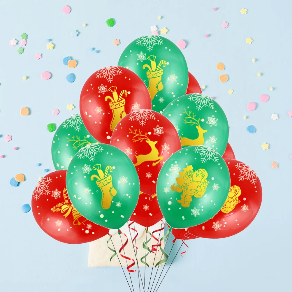 

50Pcs Christmas Theme Balloons Red Green 12inch Latex Decorations Home Office Bar Mall Delightful Atmosphere Christmas Balloons