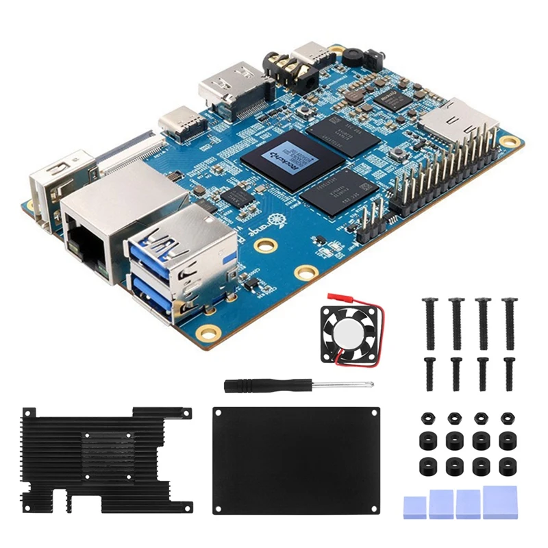 DN-para placa de desarrollo Orange Pi 5 + Kit de caja de Metal RK3588S 8 núcleos ARM 64Bit RAM 8K Gigabit Wifi + placa de desarrollo BT