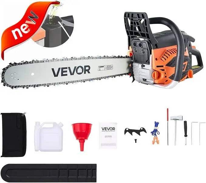 

20inch 62CC Powered Chainsaw, 3.8 HP 2 Stroke Engine Power Chainsaws with Non-Slip Handle