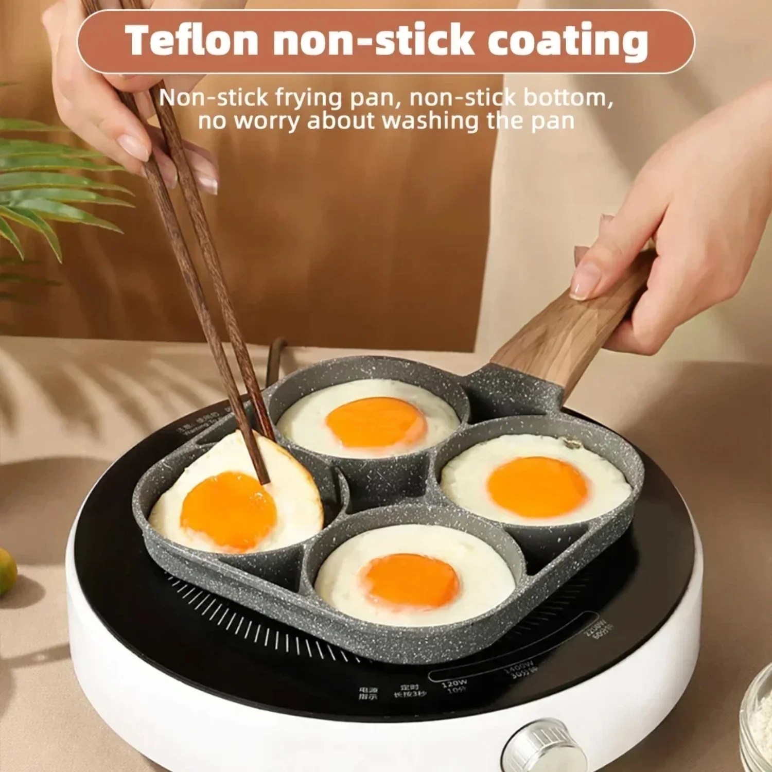 2/4-Hole Frying Pot Pan Thickened Omelet Pan Non-stick Egg Pancake Steak Pan Cooking Egg Ham Pans Breakfast Maker Cookware Pan