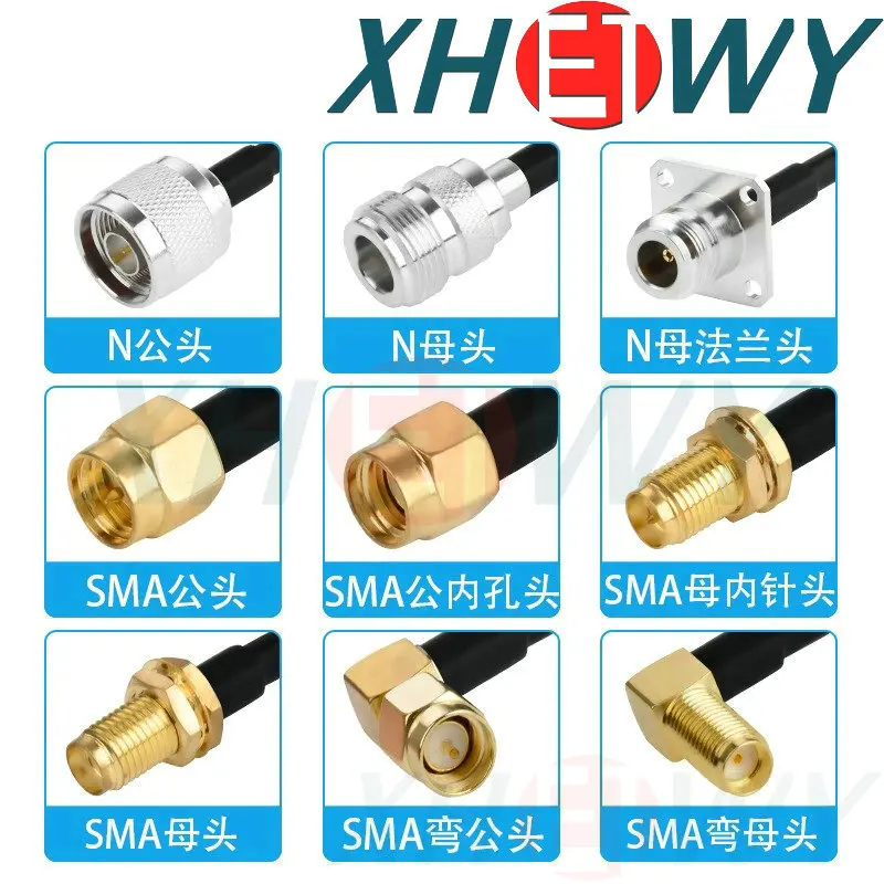 

N-to SMA male and female flange head conversion extension wire RG142 silver plated double shielded RF connection wire