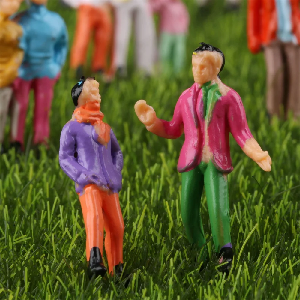 10pcs/25pcs 1:87 Plastic Model Railway Painted Mixed Figures/People connected Model People Perfect for layout or diorama