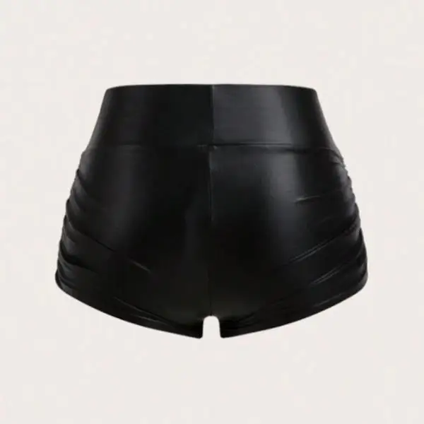 ファイオナブル レディース 伸縮性 無地 シンプルデザイン カジュアルパンツ ミッドローウエスト PVC素材 その他素材 00%