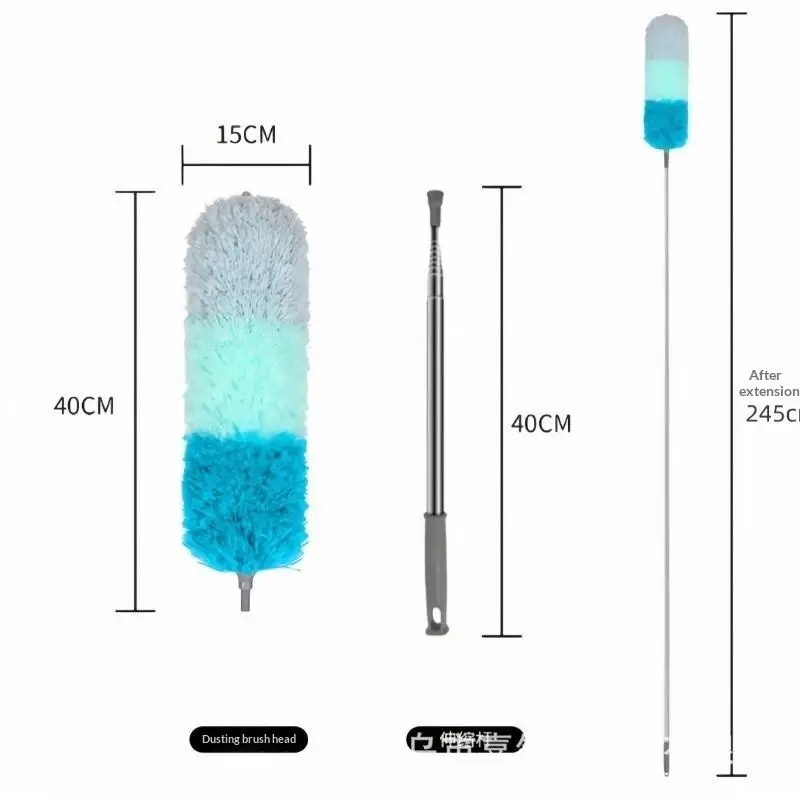 Reusable Telescopic Microfiber Duster Bendable Washable Extendable Dust Brush for Window Blind Ceiling Fan Cleaning