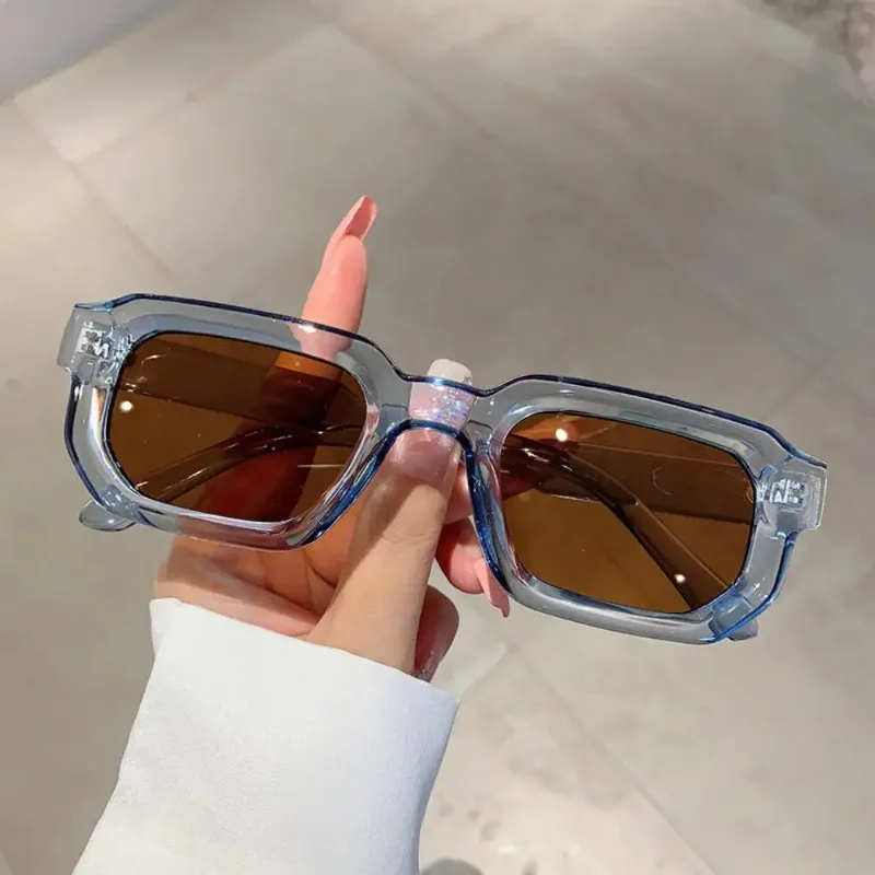 Vintage Rectangle Frame Sunglasses Man Fashion Sun Glasses Luxury Brand Design UV400 Shades Eyewear Women Goggles ﻿ view 2