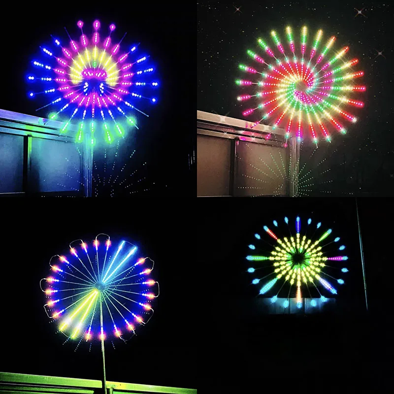 Waterproof Anti-freeze Electronic Firework Lights, Pattern Programmable Design, New Year Celebration Outdoor Yard Decor Lamps