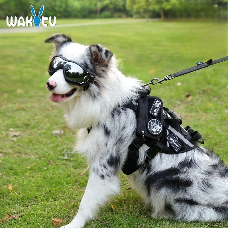 

Wakytu Tactical Dog Chest Strap 900D Nylon Outdoor Medium and Large Dog Leash Vest Type Out Walking Dog Strap Harnesses Leads