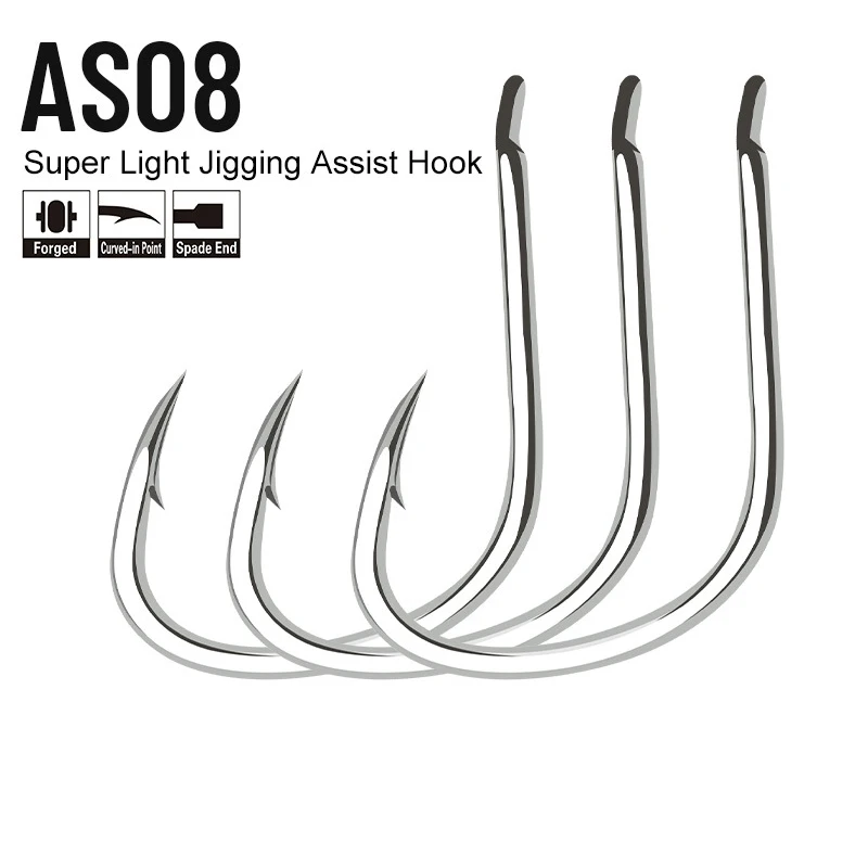 

NOVA AS08 Sea Fishing 2x Reinforced High Carbon Steel Iron Plate Corrosion Resistant Cod Hooks Bulk Fishing Hooks Wholesale