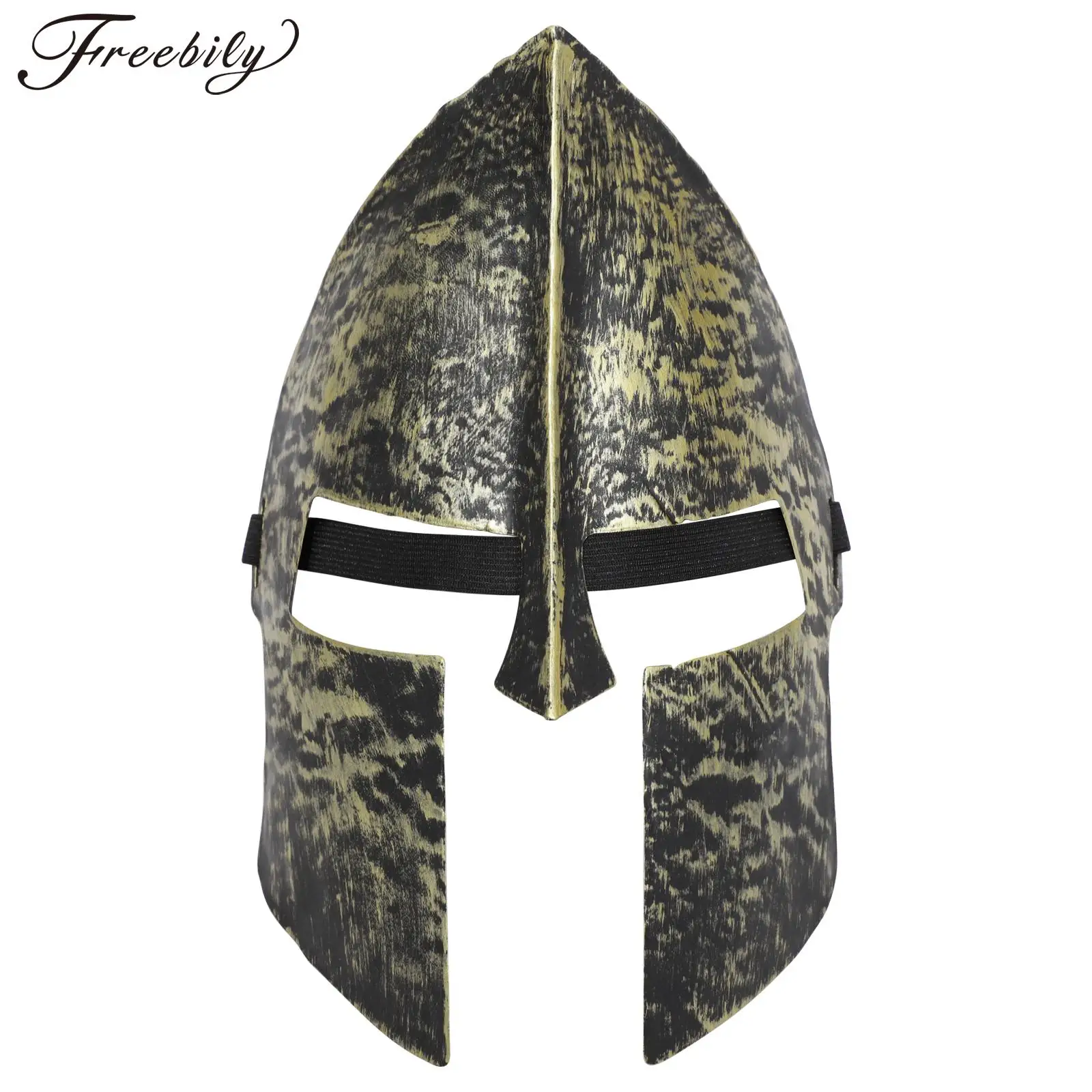 Adult Plastic Spartan Knight Helmet Mask Halloween Masquerade Theatre Ancient Greece Warrior Cosplay Performance Costume Prop