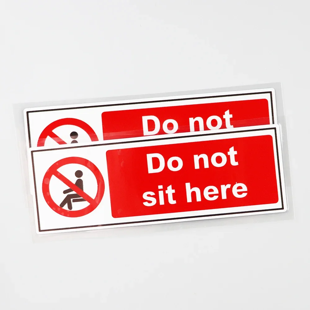 

Decal Prohibition Signs Do Not Sit Here Safety PVC Car Sticker 15.3CM×5CM,KK