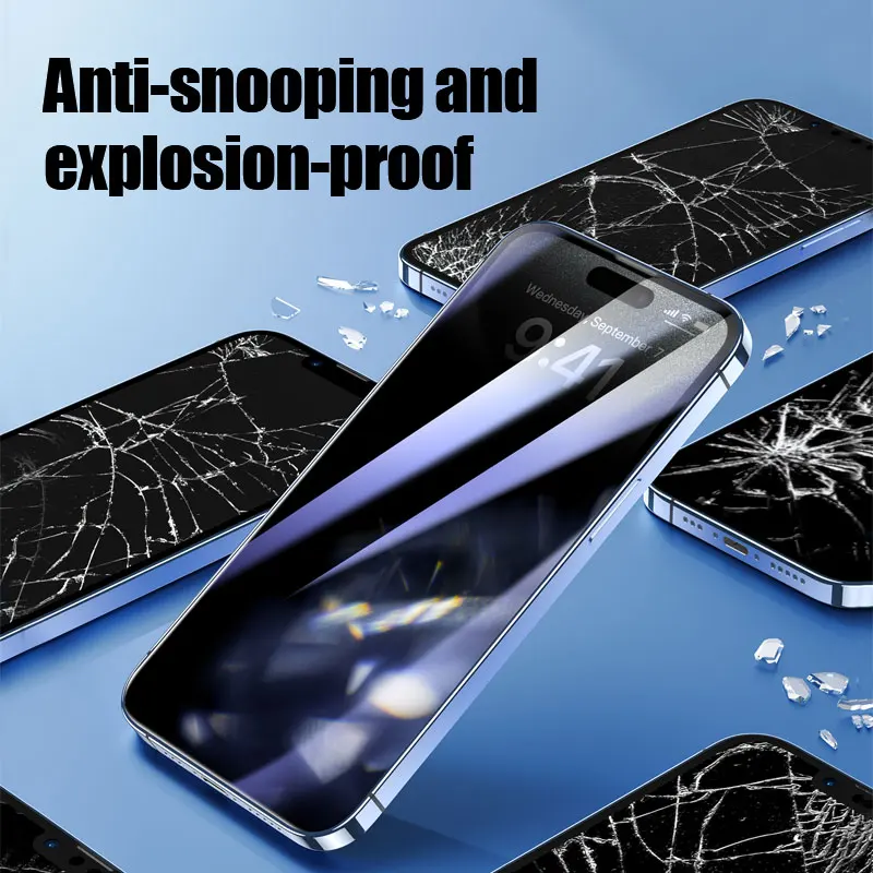 5pcs 9D screen protector for iPhone 15 plus 14 X XR XS MAX 11 Pro 12 13 mini Anti blue Light Privacy Tempered glass smartphone