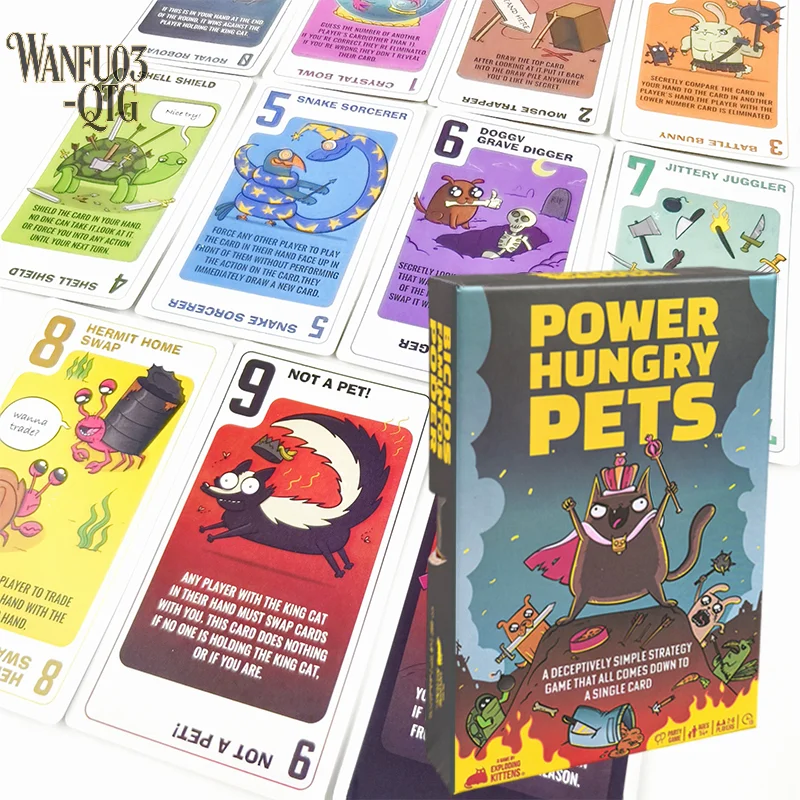 

New Power Hungry Pets Card Game Family Party Strategy Cards Games Board Game Cards Party Card Challenging Strategy Game