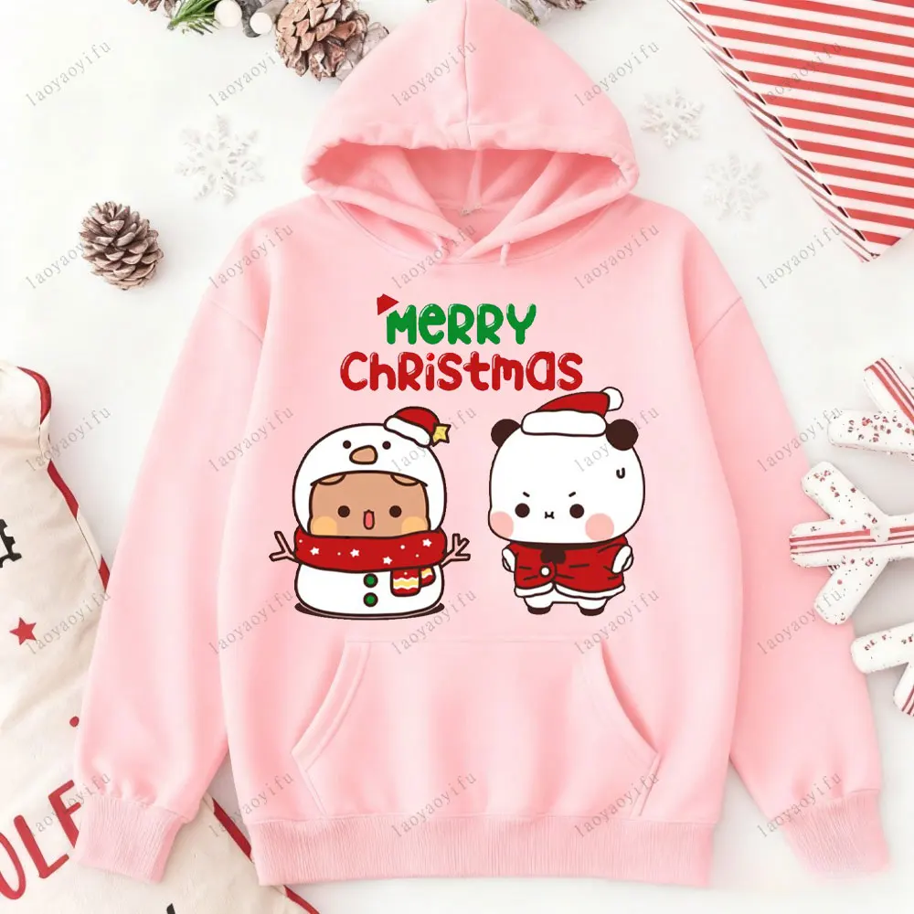 Bubu Dudu's Christmas Hoodie Bubu Dudu Christmas Couple Tracksuit Drop Shoulder Tracksuit Long Sleeve Street Fashion Sportswear