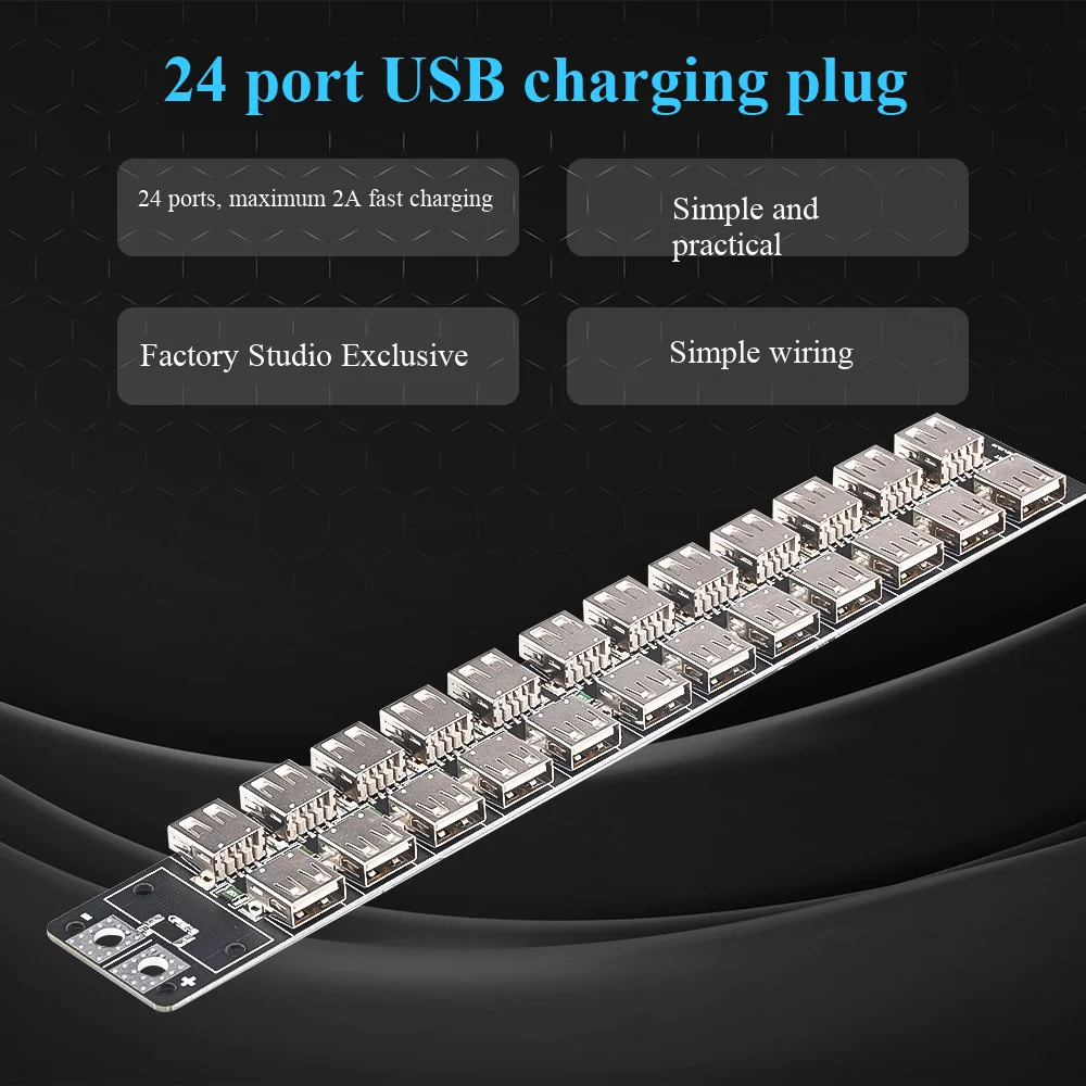USB-Ladegerät für Mobiltelefone mit bis zu 24 Anschlüssen, Mehrfach-Ladebuchse für Fabrik, Studio, zentrales Stromversorgungsmodul. – Detail 2