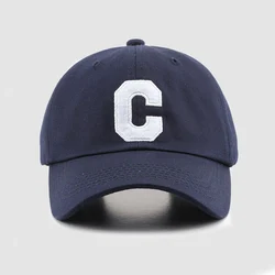 Soft Cotton Letter C Embroidery Baseball Cap Unisex Solid Color Adjustable Sun Visors Hat Casual Outdoor Sports Caps