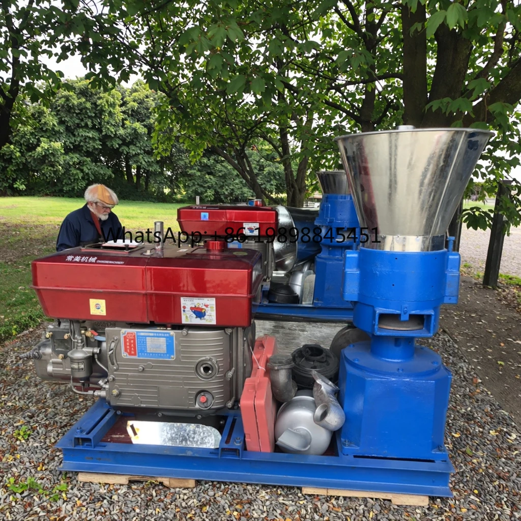 Máquina para fabricar pellets de alimentación de troquel plano