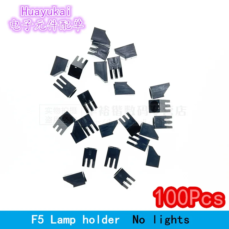 50PCS F5/5MM LED Single Hole Lamp Holder With Lamp Bead 90 degree Bent Foot PCB Holder F5 Signal Light-Emitting Indicator