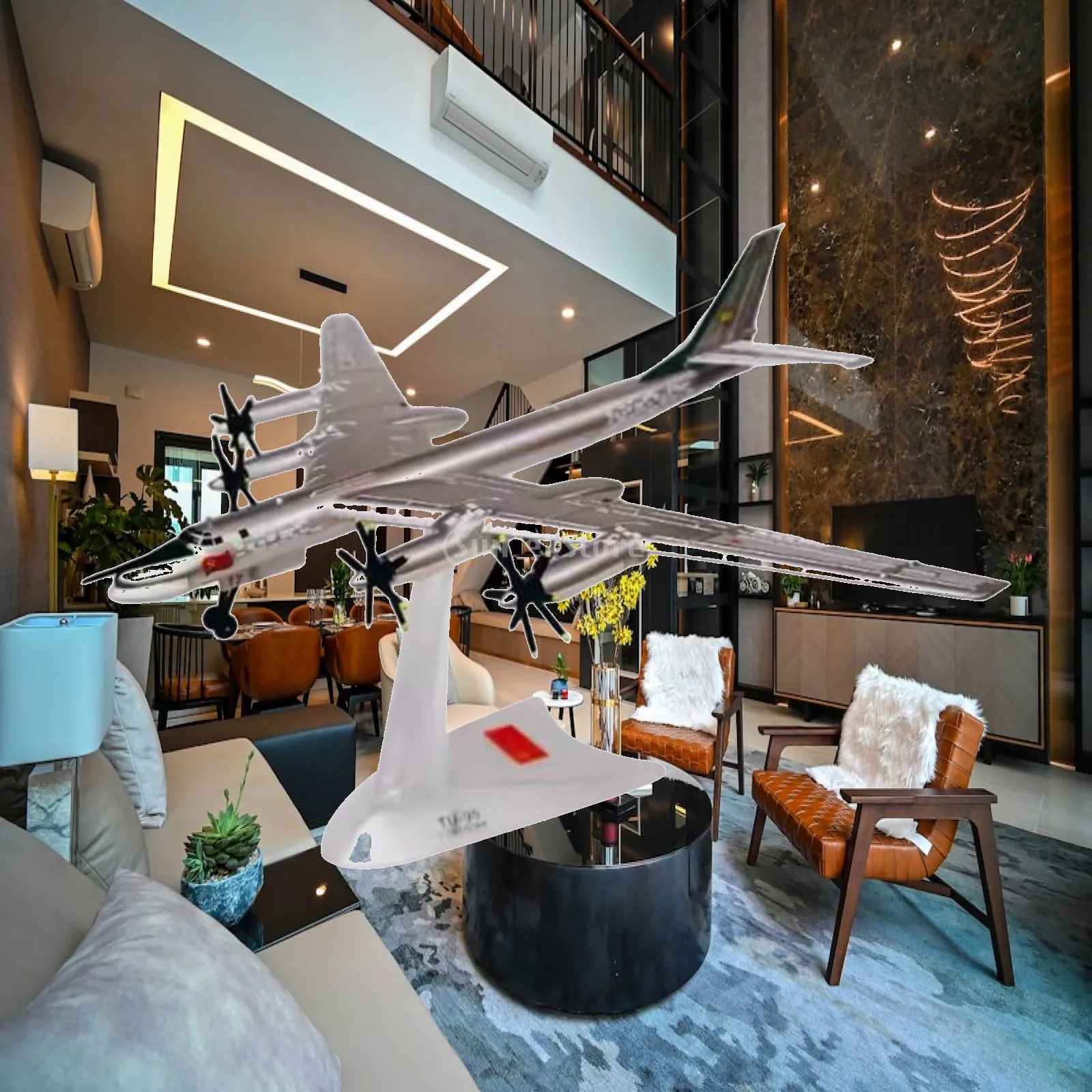 1:200 TU-95 Long Range Bomber Plane Model Table Ornaments Realistic Versatile Span 25cm Aviation Collectibles Airplane Miniature