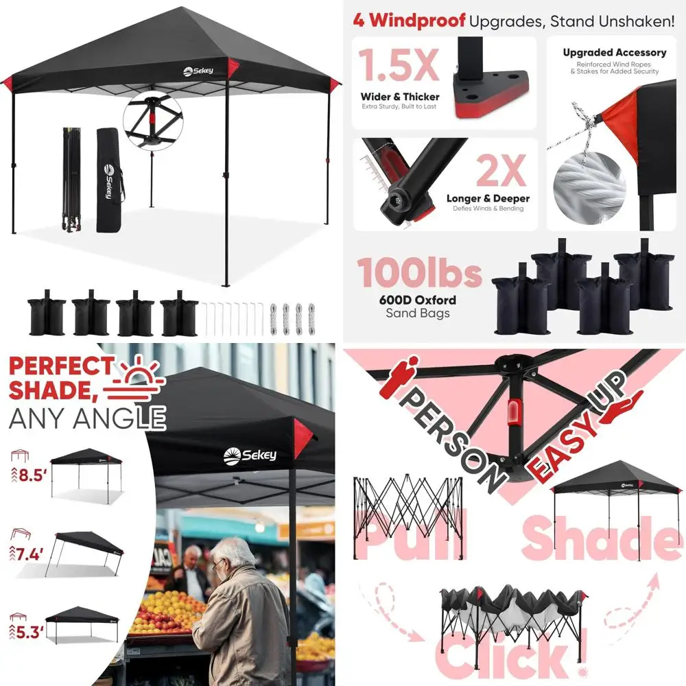 

10x10 Instant Pop-Up Canopy with One-Push Setup - 99% UV Blockage for Outdoor Shade at Events and Parties