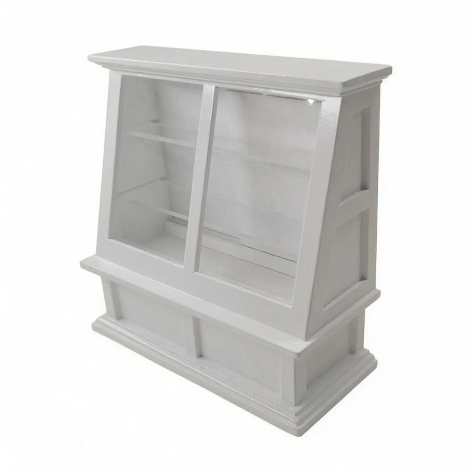 1 12 Scale Dollhouse Oak Wood Display Shelf Mini Store Counter Cabinet for Dolls House Shop Scene Furniture