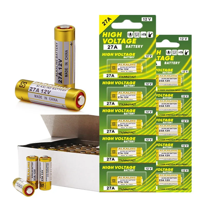 5PCS 23A 27A 12V Dry Alkaline Battery A27 Batteries 27AE 27MN A2 L828 K27A For Remote Control Gamepad Flashlight Doorbell Toys
