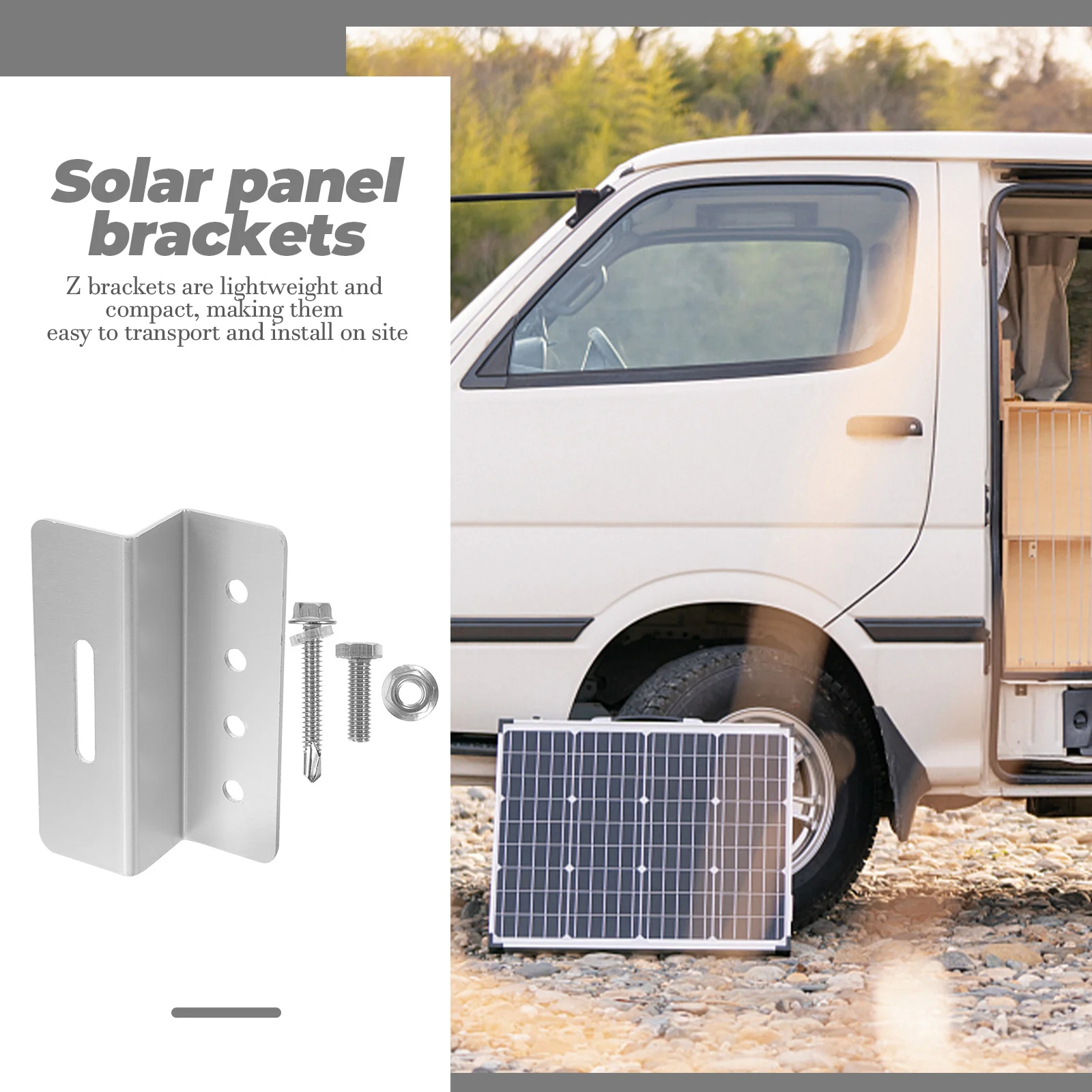 

4pcs Solar Brackets Aluminum Z Shape RV Mounting Kit for Metal Roof Stable Lightweight Compact Z Bracket Hardware
