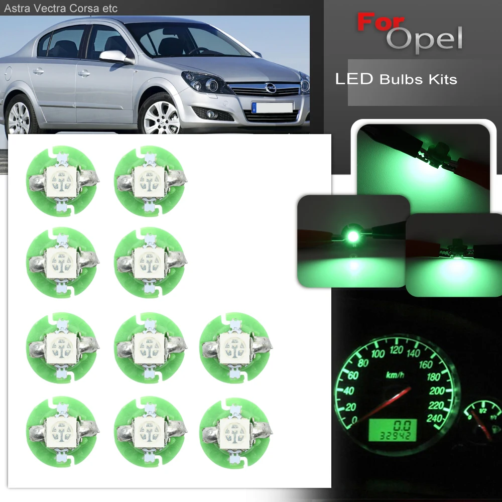 10x Led Bulbs Car Speedometer Tach Display Dashboard Gauge Cluster Indicator For Opel Astra Vectra Corsa Tigra Zafira Meriva