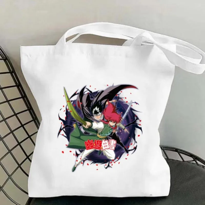 Bilibili Anime Yu Yu Hakusho Women Shoulder Bags Casual Handbag Tote Bag Large Capacity Cotton Shopping Bag