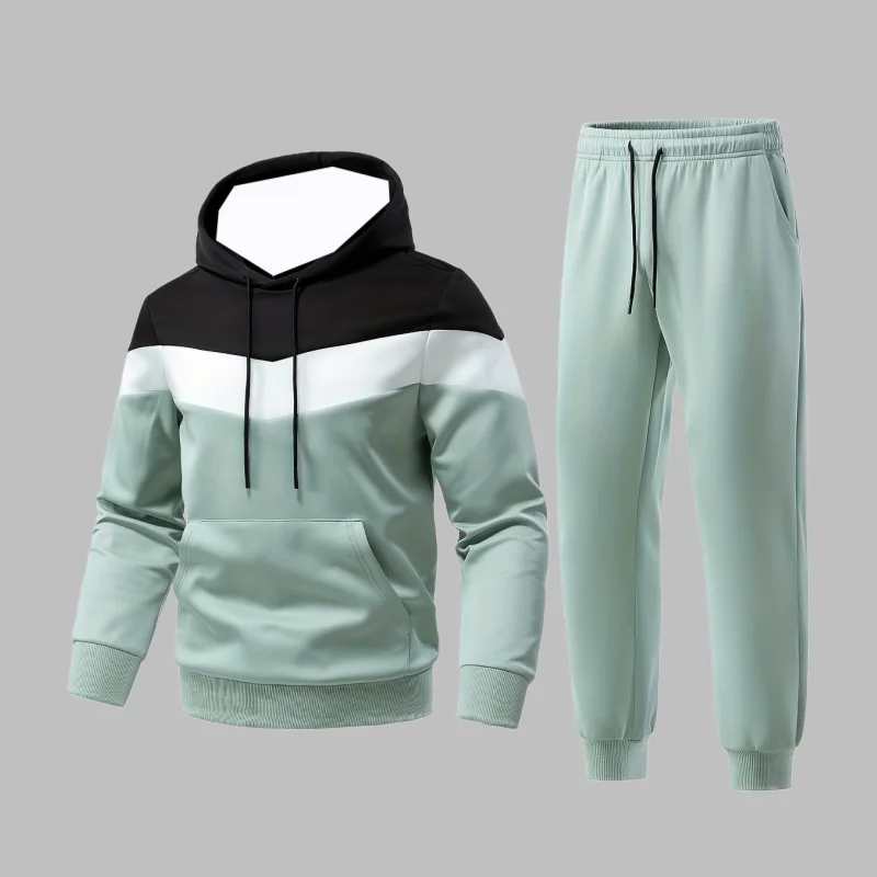 

Новый спортивный костюм с капюшоном Y2K на осень и зиму 2025-26, повседневный мужской популярный и популярный модный спортивный комплект из двух предметов