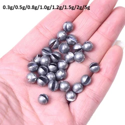 100Pcs/bag 0.3g-5g Carp Fishing Solid Oval Split Shot Lead Explosion Sinker Fishing Lure Weight Auxiliary Fishing Tackle M205